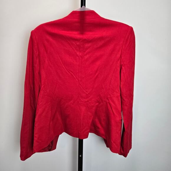 NWT Carmen Marc Valvo Crimson Red Modern Open Front Blazer Jacket 8 Career Bold - Picture 6 of 8